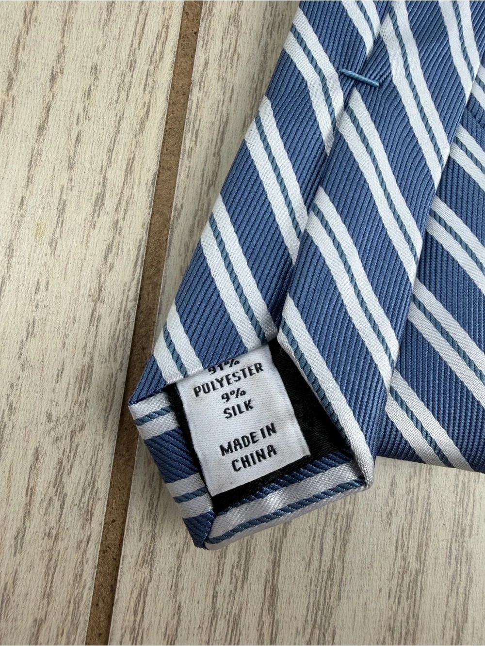 648 Bar III Men's Tie Varsity Stripe 409 Denim Blue $55 Polyester Skinny Slim